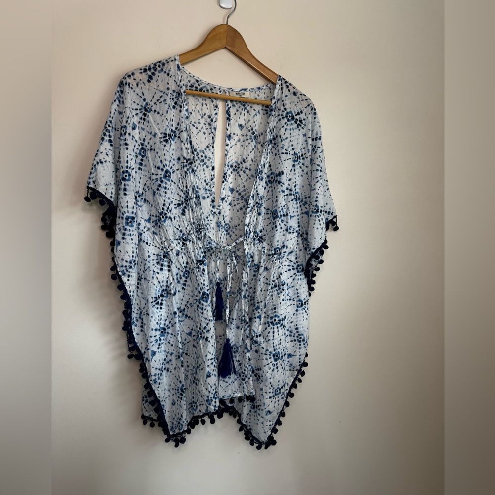 Mudo Blue Tie-dye Beach Coverup 100% cotton Size Medium/Large